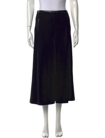 Pre-owned Saint Laurent Wool Midi Length Skirt In Black