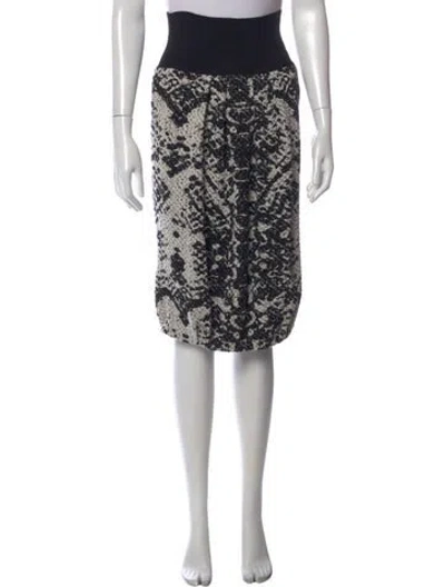 Pre-owned Saint Laurent Wool Midi Length Skirt In Black/white
