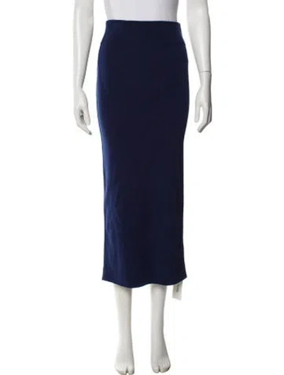 Pre-owned Saint Laurent Wool Midi Length Skirt In Blue