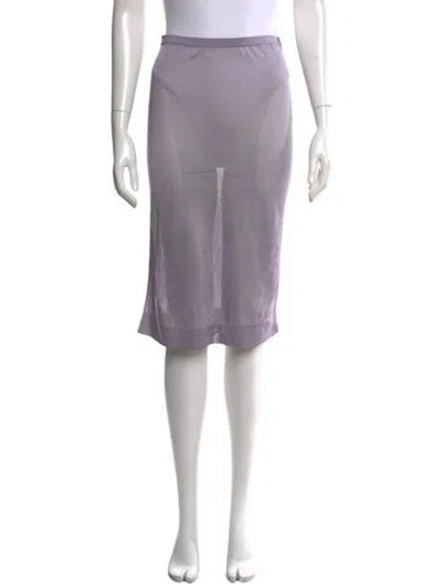 Pre-owned Saint Laurent Wool Midi Length Skirt In Purple
