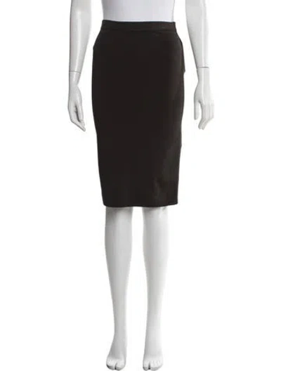 Pre-owned Saint Laurent Wool Midi Length Skirt W/ Tags In Black