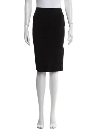 Pre-owned Saint Laurent Wool Midi Length Skirt W/ Tags In Black