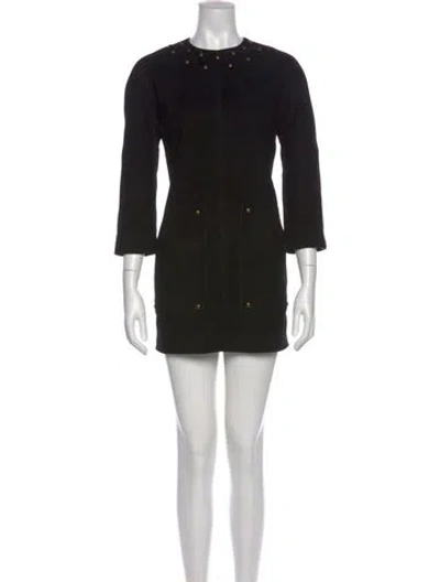 Pre-owned Saint Laurent Wool Mini Dress In Black