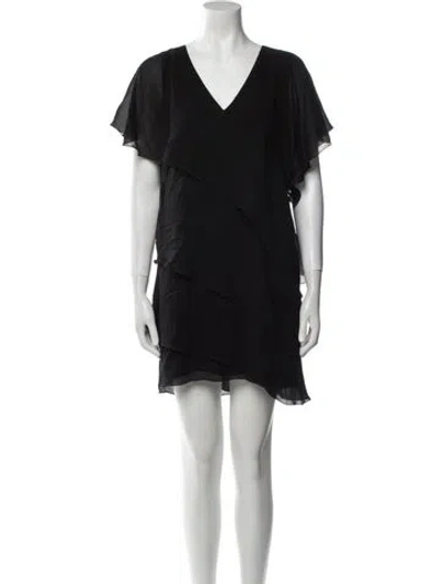 Pre-owned Saint Laurent Wool Mini Dress In Black