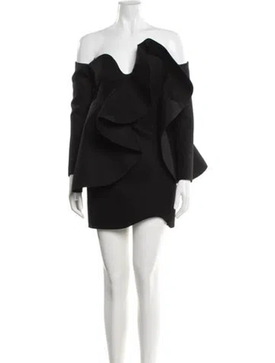 Pre-owned Saint Laurent Wool Mini Dress In Black