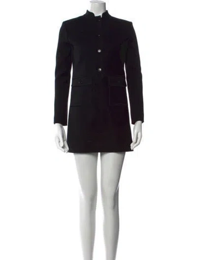 Pre-owned Saint Laurent Wool Mini Dress In Black