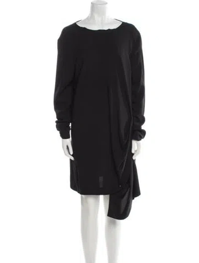 Pre-owned Saint Laurent Wool Mini Dress In Black