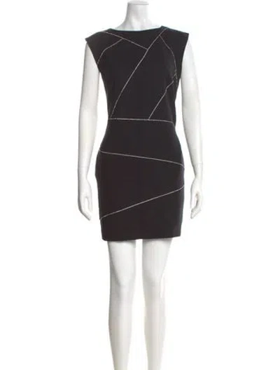 Pre-owned Saint Laurent Wool Mini Dress In Black