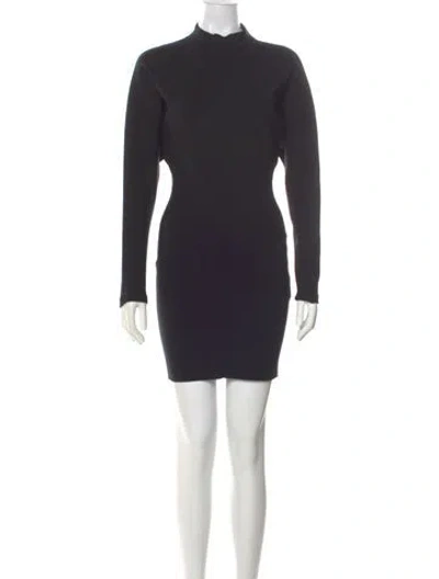 Pre-owned Saint Laurent Wool Mini Dress In Black