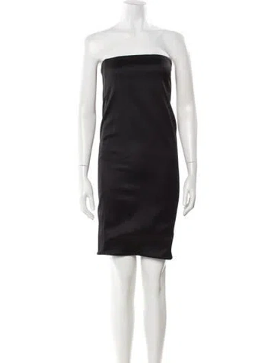 Pre-owned Saint Laurent Wool Mini Dress In Black