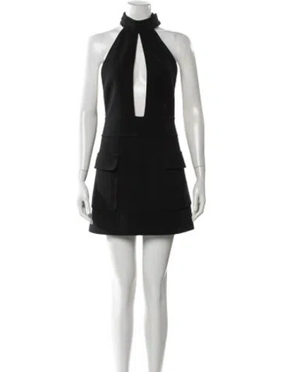 Pre-owned Saint Laurent Wool Mini Dress In Black