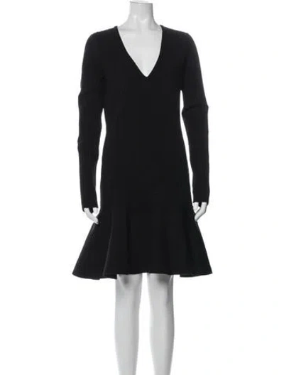 Pre-owned Saint Laurent Wool Mini Dress In Black