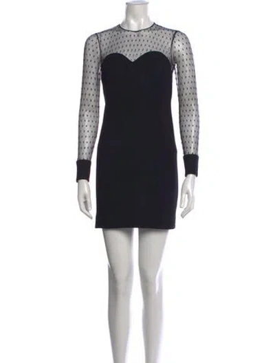 Pre-owned Saint Laurent Wool Mini Dress In Black