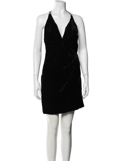 Pre-owned Saint Laurent Wool Mini Dress In Black