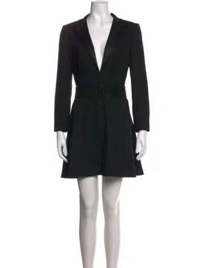 Pre-owned Saint Laurent Wool Mini Dress In Black