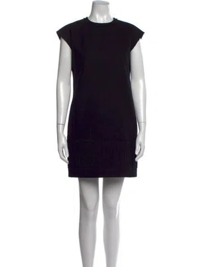 Pre-owned Saint Laurent Wool Mini Dress In Black