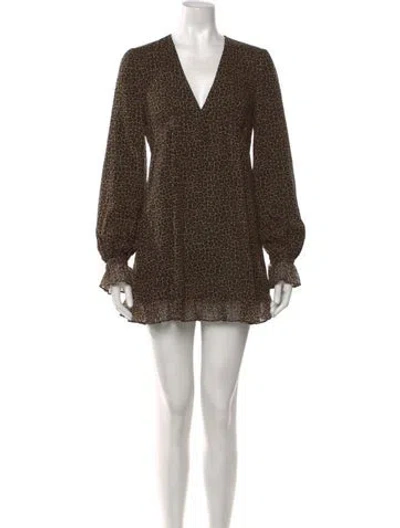 Pre-owned Saint Laurent Wool Mini Dress In Multicolor