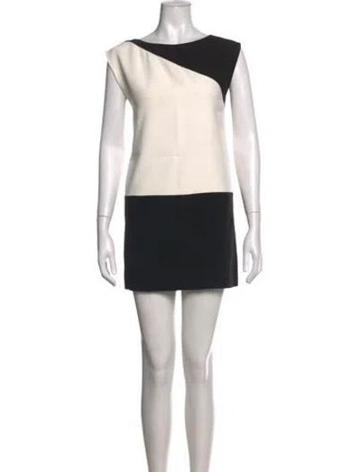 Pre-owned Saint Laurent Wool Mini Dress In Neutrals