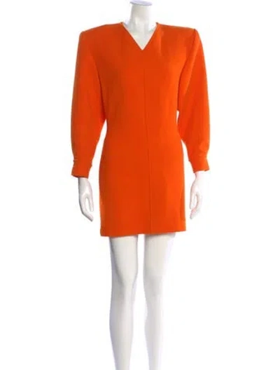Pre-owned Saint Laurent Wool Mini Dress In Orange