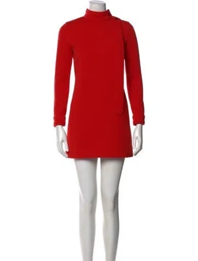 Pre-owned Saint Laurent Wool Mini Dress In Red