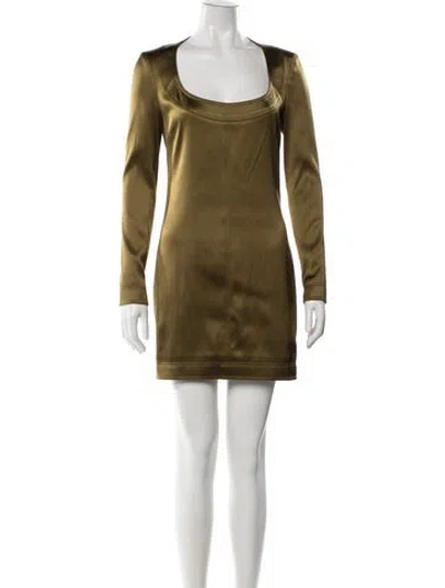 Pre-owned Saint Laurent Wool Mini Dress W/ Tags In Green