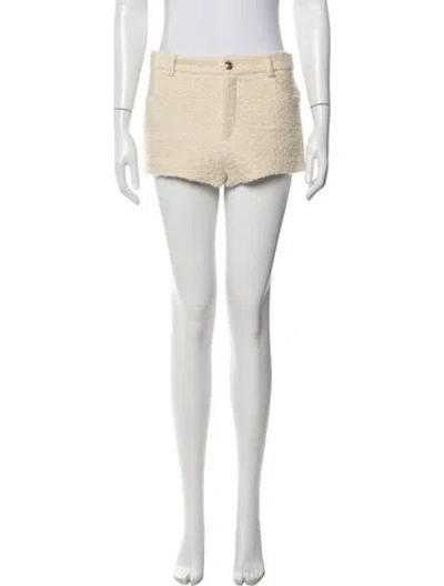 Pre-owned Saint Laurent Wool Mini Shorts In Neutrals