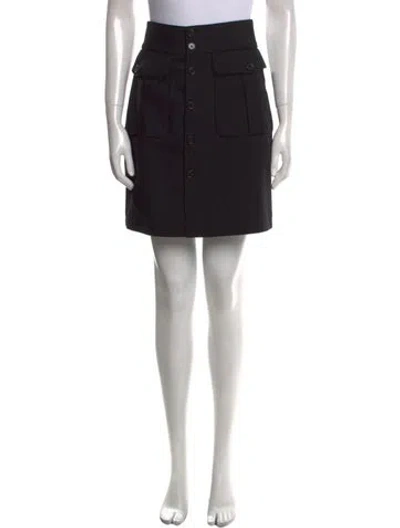 Pre-owned Saint Laurent Wool Mini Skirt In Black