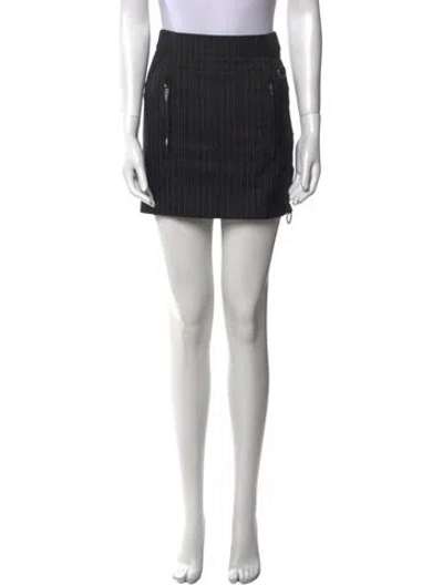 Pre-owned Saint Laurent Wool Mini Skirt In Black