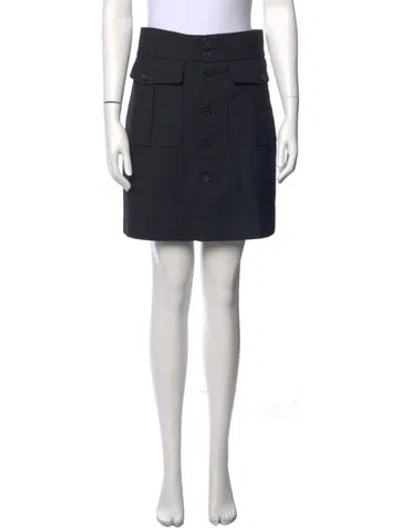 Pre-owned Saint Laurent Wool Mini Skirt In Black