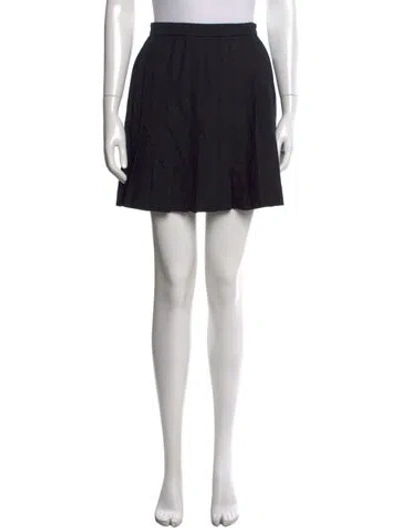 Pre-owned Saint Laurent Wool Mini Skirt In Black