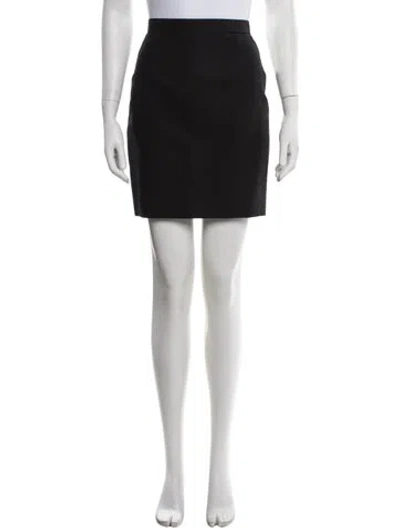Pre-owned Saint Laurent Wool Mini Skirt In Black