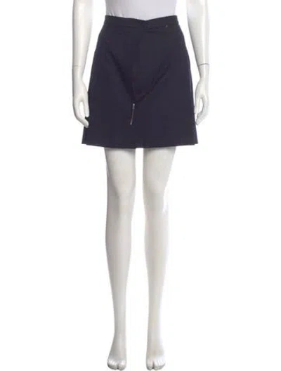 Pre-owned Saint Laurent Wool Mini Skirt In Blue