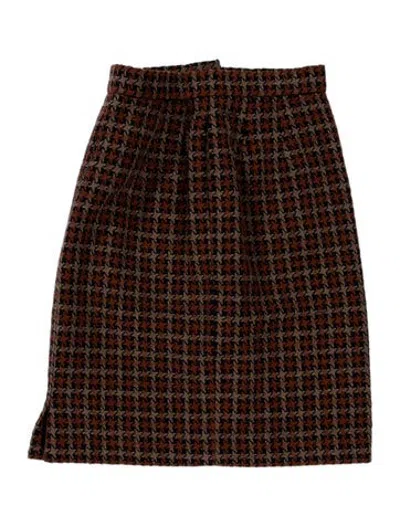 Pre-owned Saint Laurent Wool Mini Skirt In Brown