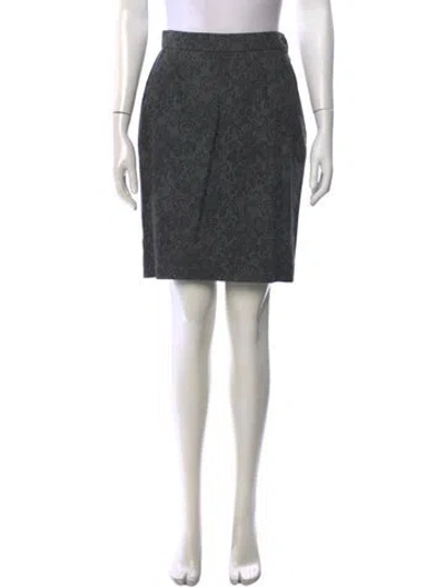 Pre-owned Saint Laurent Wool Mini Skirt In Gray
