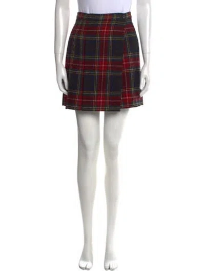 Pre-owned Saint Laurent Wool Mini Skirt In Red