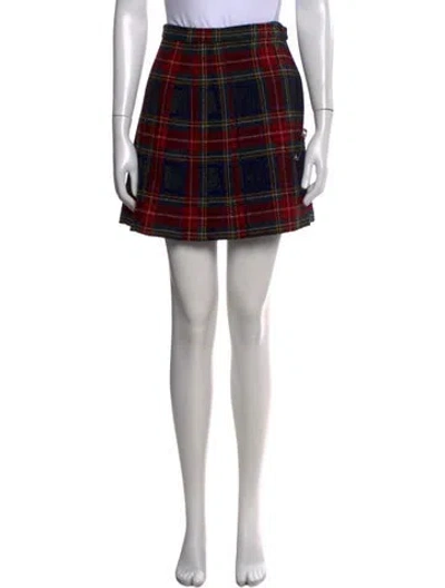 Pre-owned Saint Laurent Wool Mini Skirt In Red