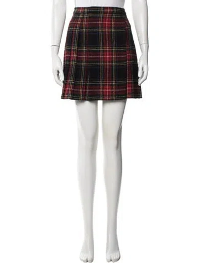 Pre-owned Saint Laurent Wool Mini Skirt W/ Tags In Red
