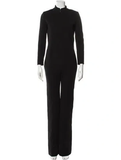 Pre-owned Saint Laurent Wool Mock Neck Jumpsuit In Black