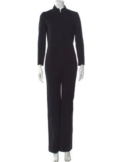 Pre-owned Saint Laurent Wool Mock Neck Jumpsuit In Black