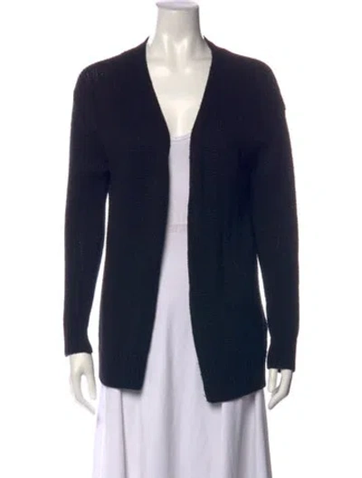 Pre-owned Saint Laurent Wool Open Front Sweater In Blue