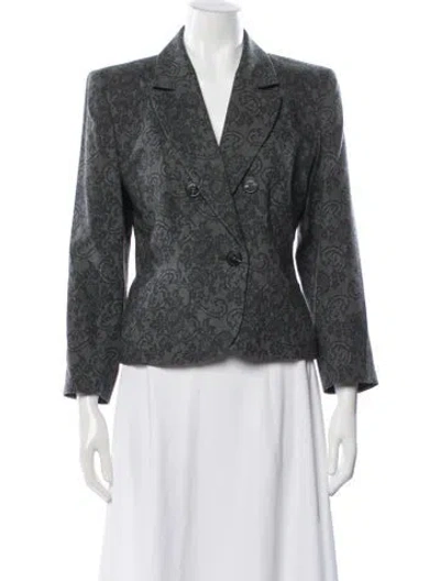 Pre-owned Saint Laurent Wool Patterned Blazer In Gray