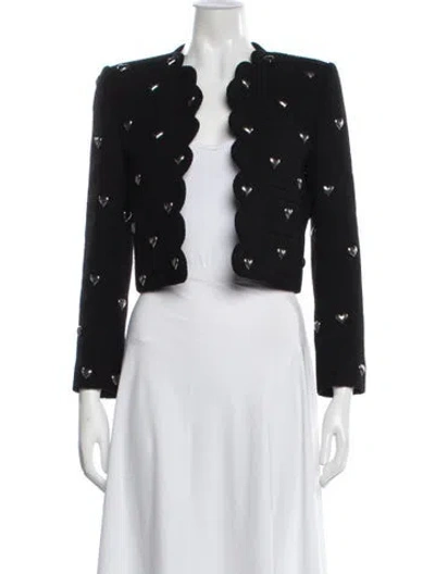 Pre-owned Saint Laurent Wool Patterned Jacket In Black