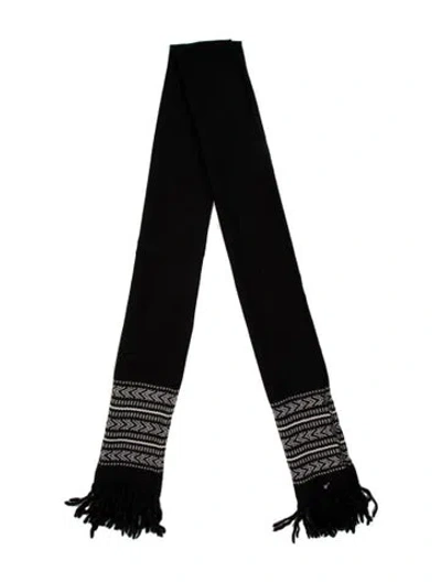 Pre-owned Saint Laurent Wool Patterned Scarf In Blue