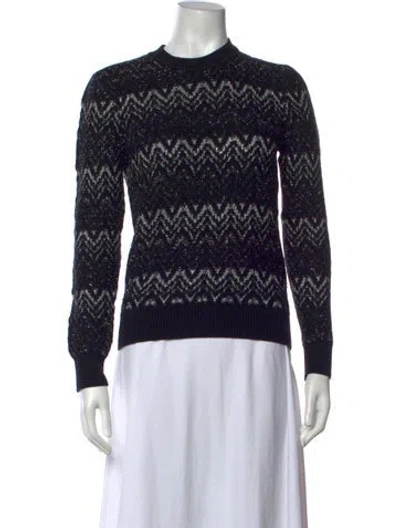Pre-owned Saint Laurent Wool Patterned Sweater In Black