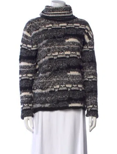 Pre-owned Saint Laurent Wool Patterned Sweater In Grey