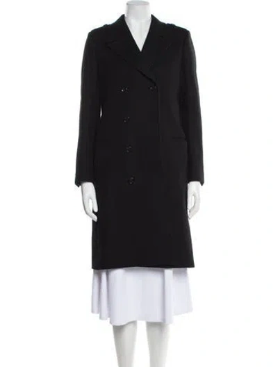 Pre-owned Saint Laurent Wool Peacoat In Black