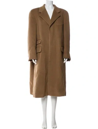 Pre-owned Saint Laurent Wool Peacoat In Brown