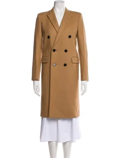 Pre-owned Saint Laurent Wool Peacoat In Neutral