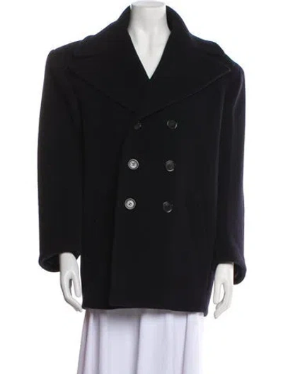 Pre-owned Saint Laurent Wool Peacoat W/ Tags In Black