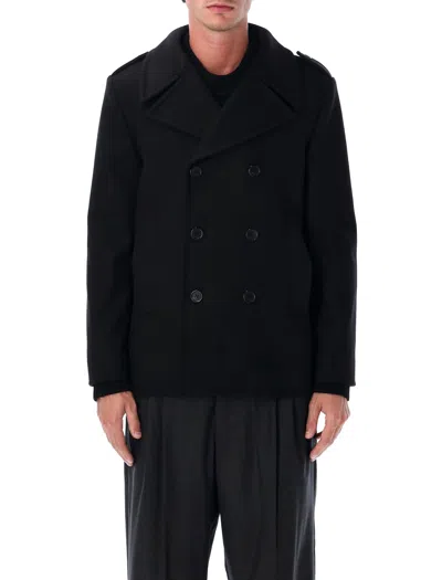 SAINT LAURENT SAINT LAURENT WOOL PEACOAT WITH EPAULETTES